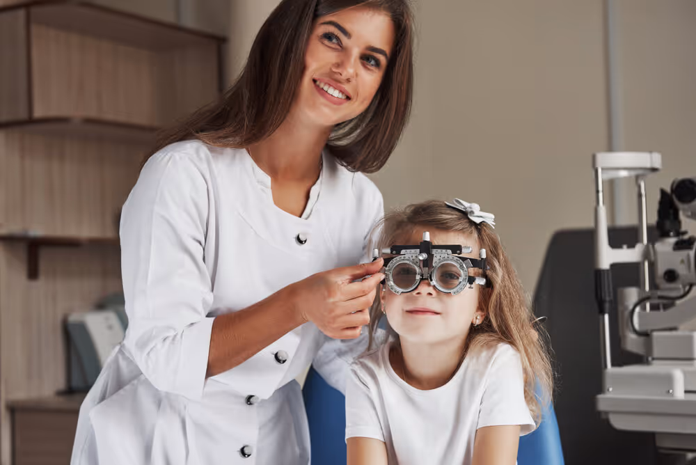 Little Girl Having Eye Exam