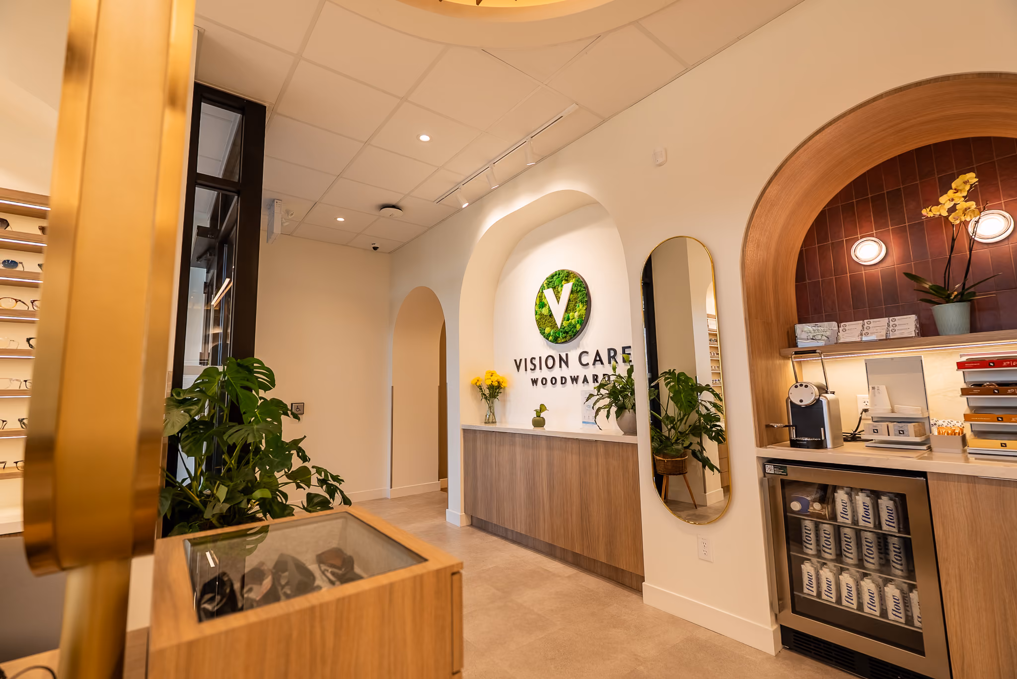 Render of entry way for Vision Care Woodward's new location