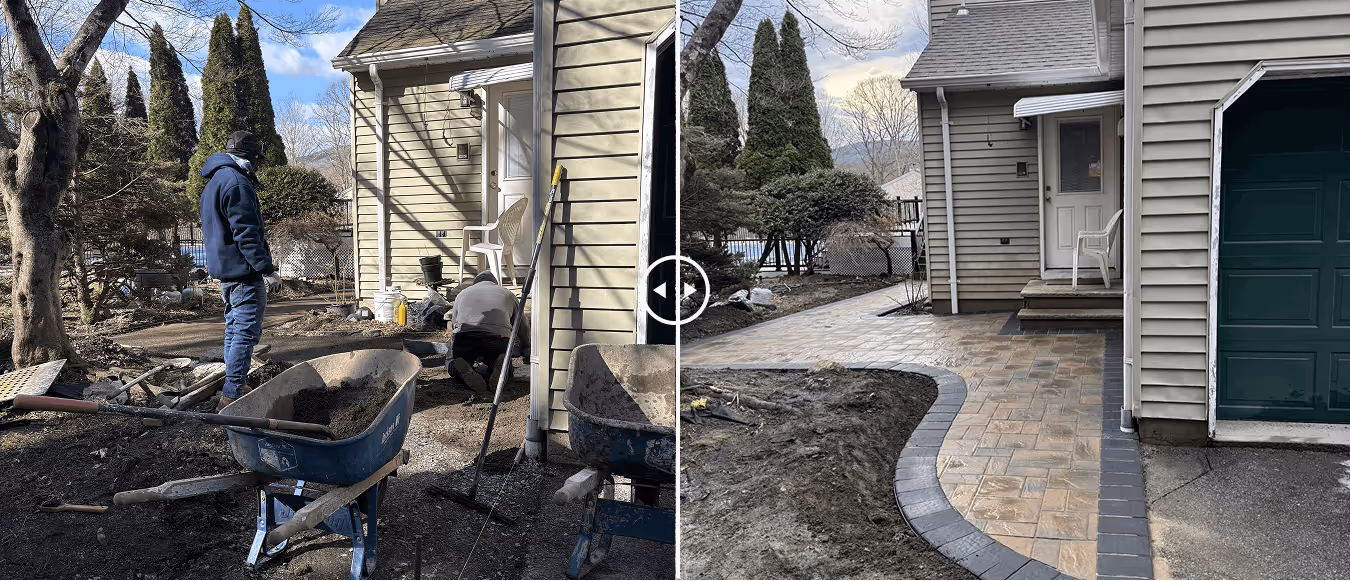 Finished paver patio installed by JCM Construction in Bergen County New Jersey