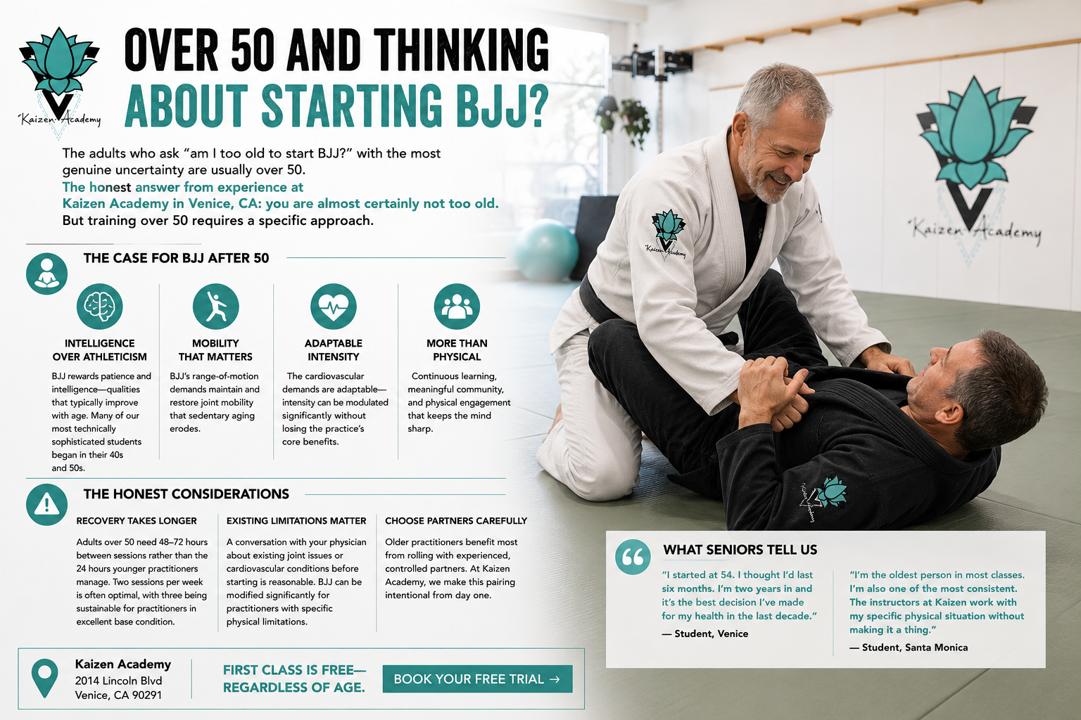 BJJ for Seniors in Los Angeles — Is It Too Late to Start at 50, 60, or Beyond?