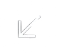 Diagonal arrow icon pointing to text, used as a directional UI element