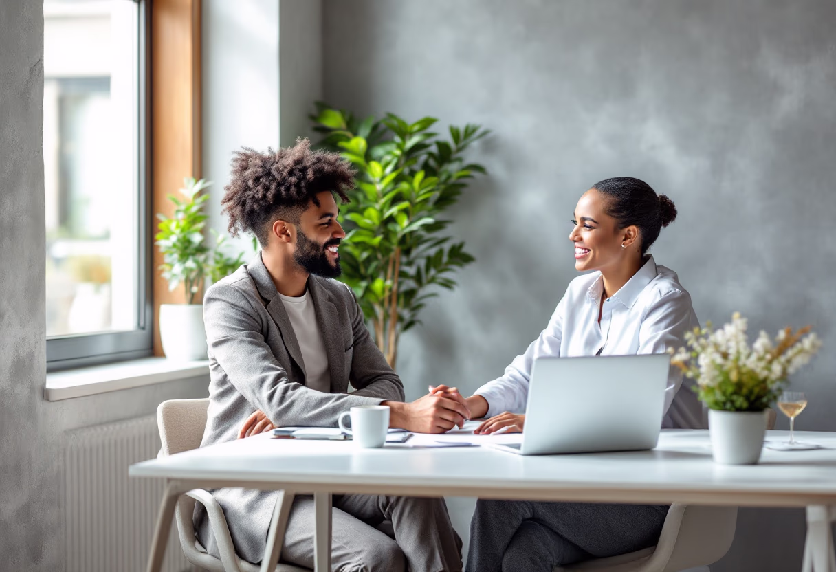 image of satisfied business client with accountant