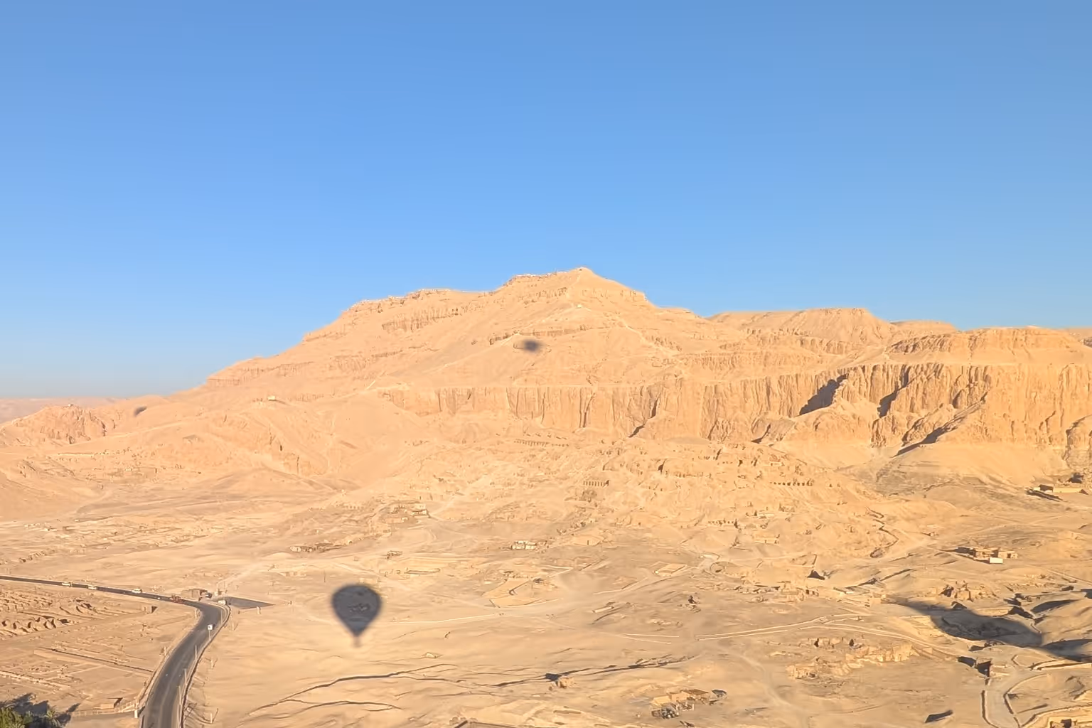Luxor West Bank Theban Mountain from Hot Air Balloon
