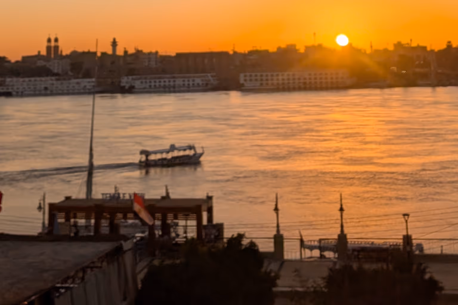 The Nile River in Luxor at Sunrise