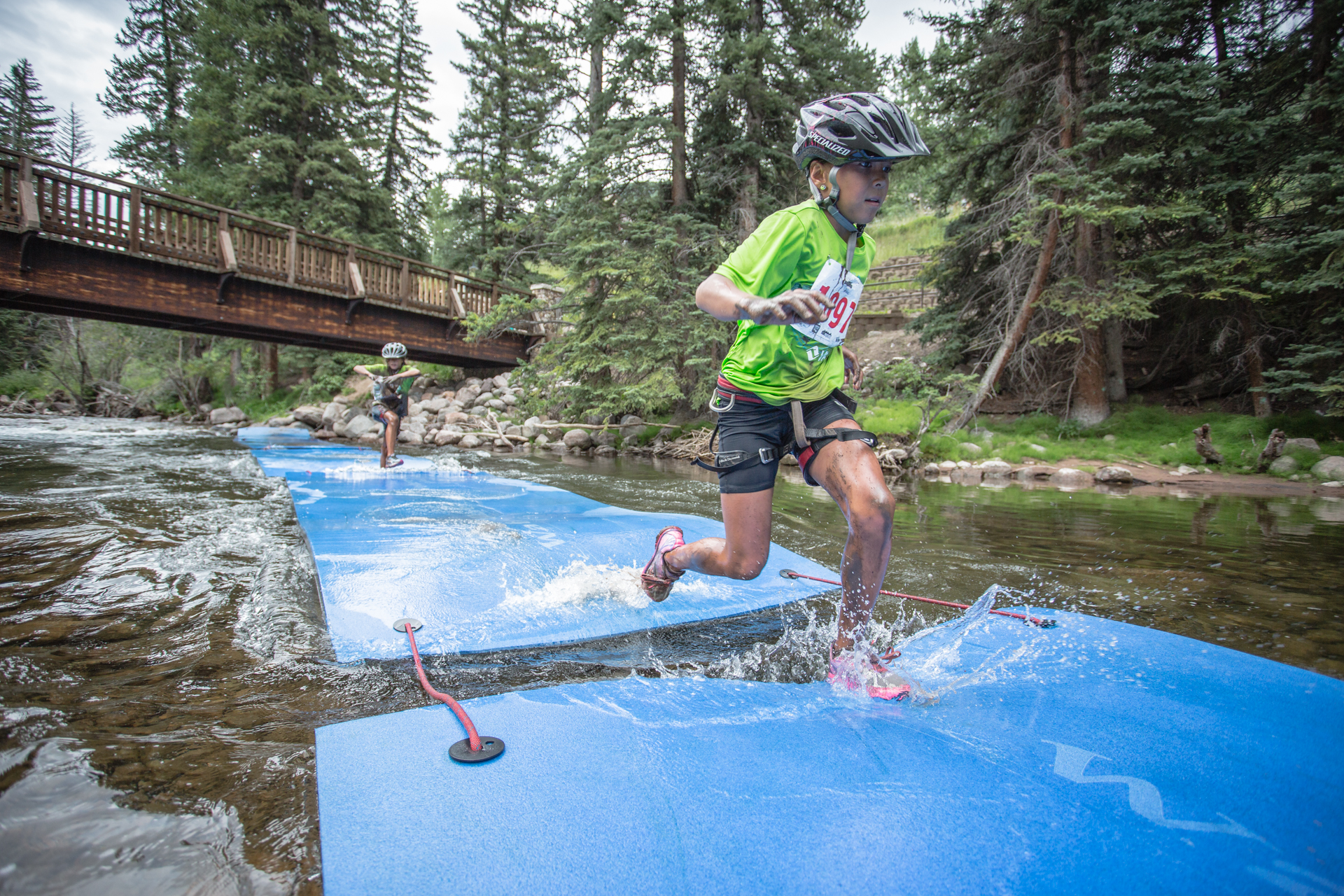 Log Hurdles obstacle at Kids Adventure Games