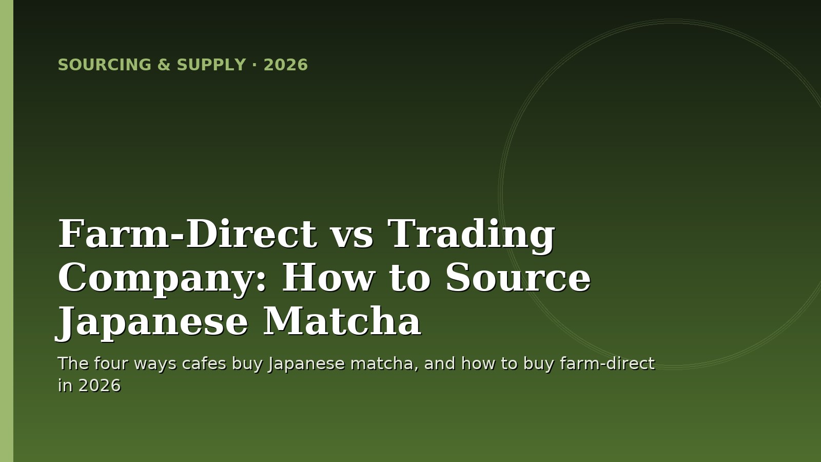 Farm-direct Japanese matcha sourcing for cafes in 2026.