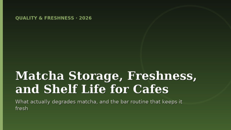 Matcha storage, freshness, and shelf life for cafes