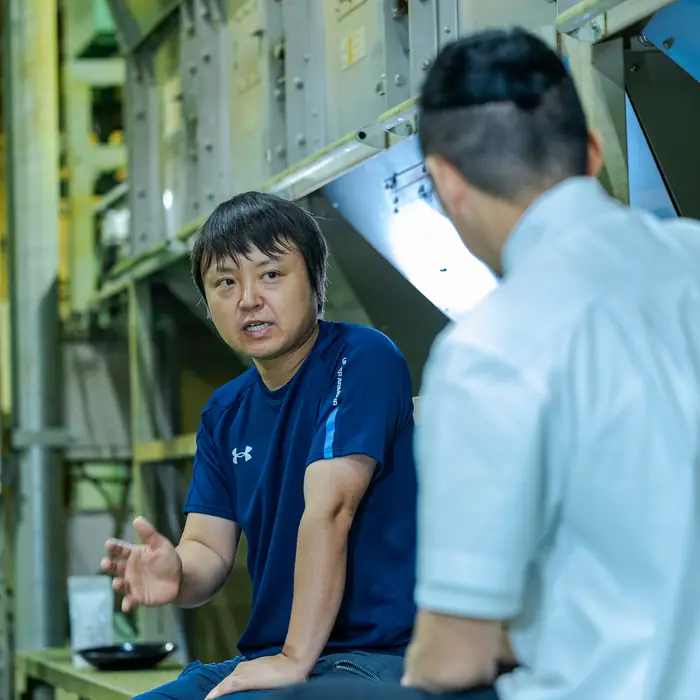 Talking in the factory