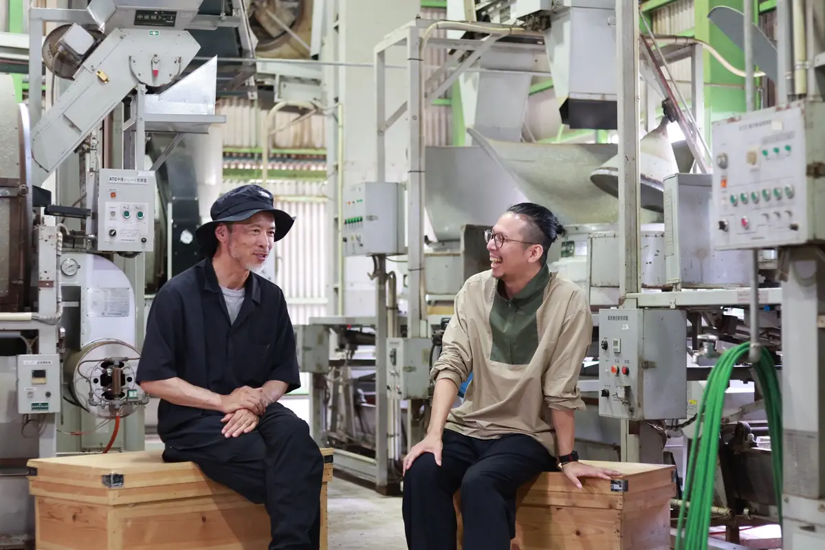 Mr. Oyama and our founder in the factory, September