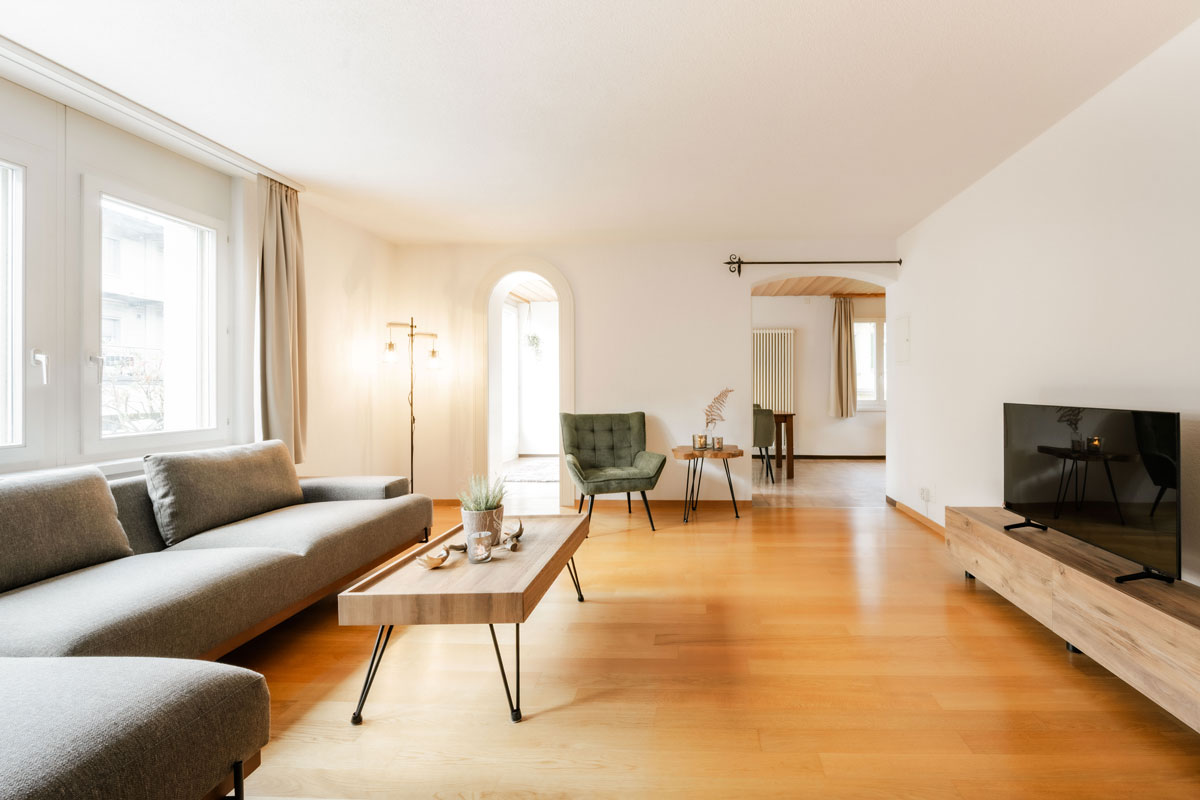 Ferienwohnung in Interlaken SchlafzimmerFerienwohnung in Interlaken Wohnzimmer