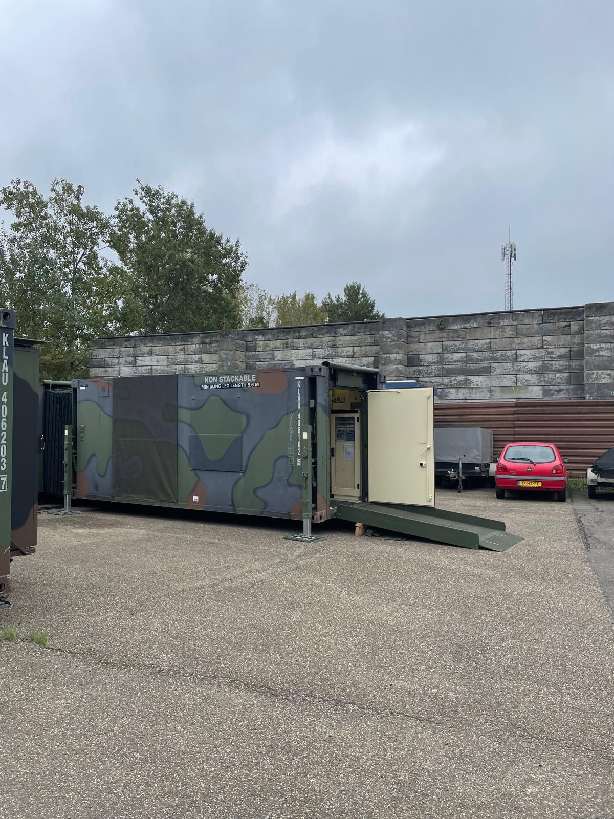 Camouflage Role-2 field hospital ISO module for infrastructure integrators