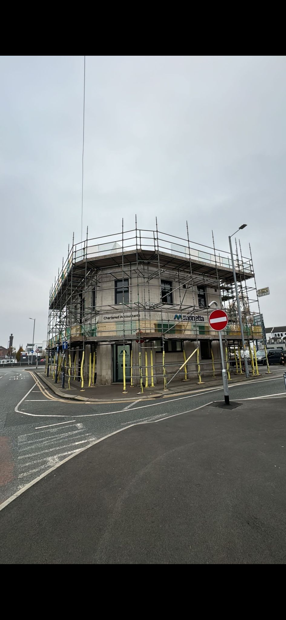 Structural building and brickwork project with scaffolding in Greater Manchester