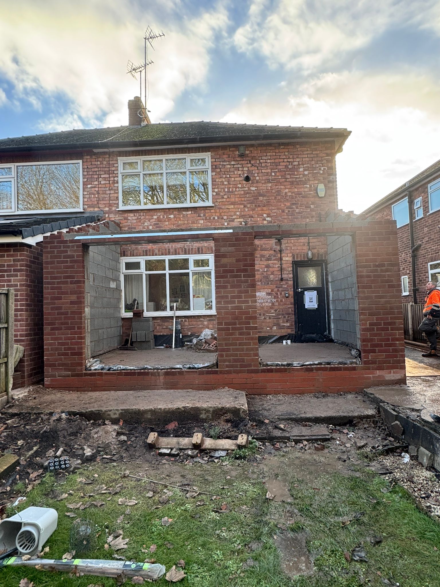 Rear house extension and structural knock-through building work in Manchester