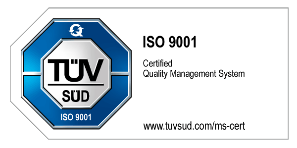 TÜV SÜD - ISO 9001 - Certified Quality Management System