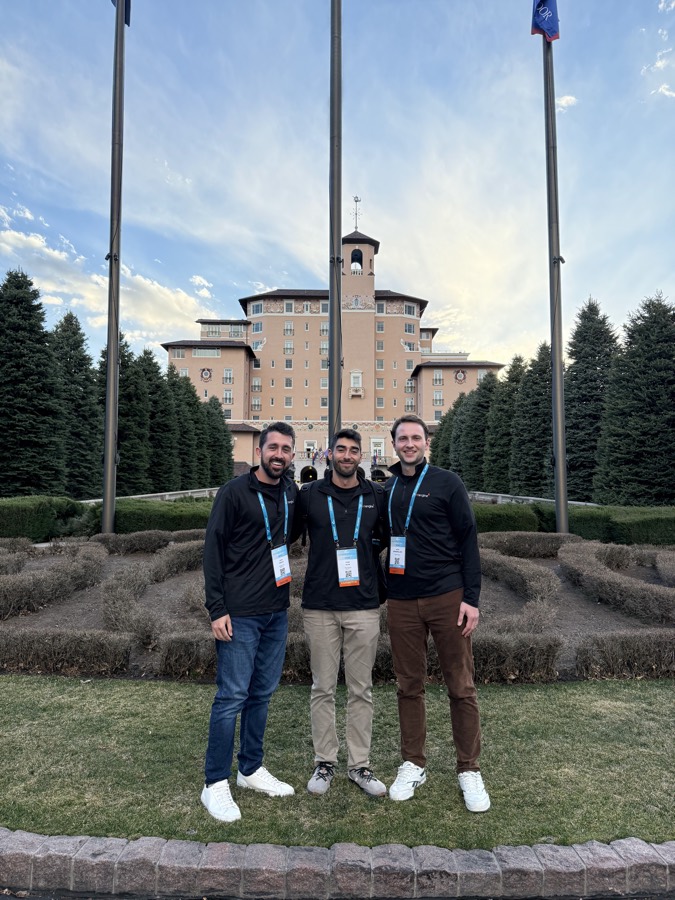 Three of the team outside the Broadmoor