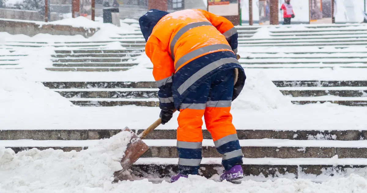snow removal services performed by worker