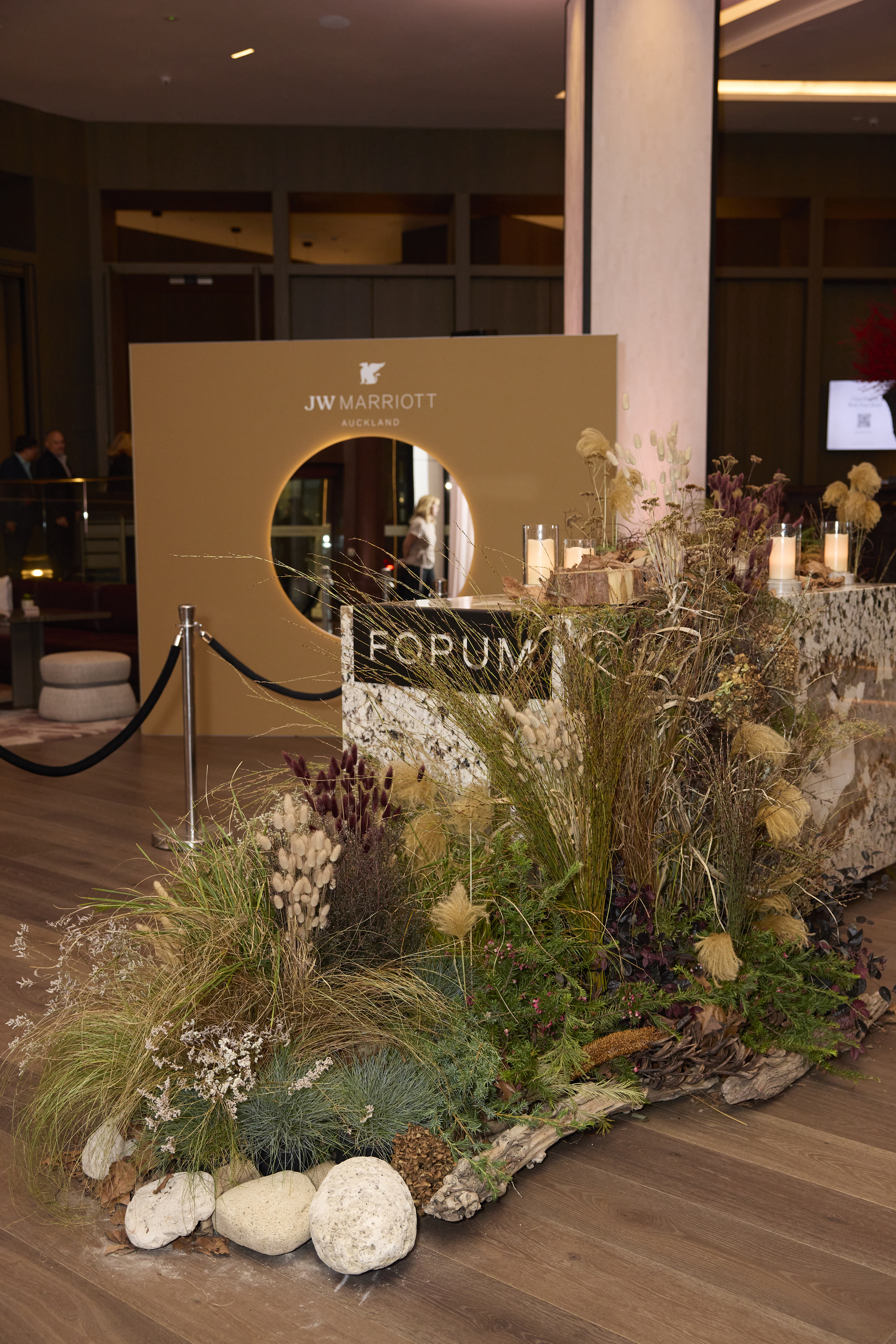 GreenAir installation by the JW Marriott Forum signage, Auckland