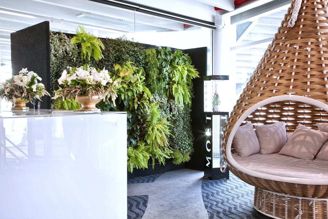 Living green wall and florals by GreenAir, NZ Fashion Week Moet lounge