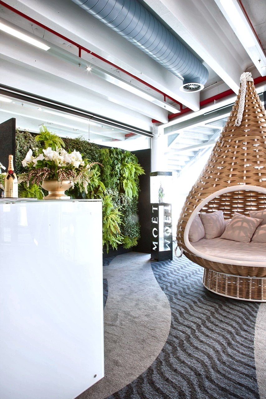 GreenAir vertical garden in the Moet lounge at New Zealand Fashion Week