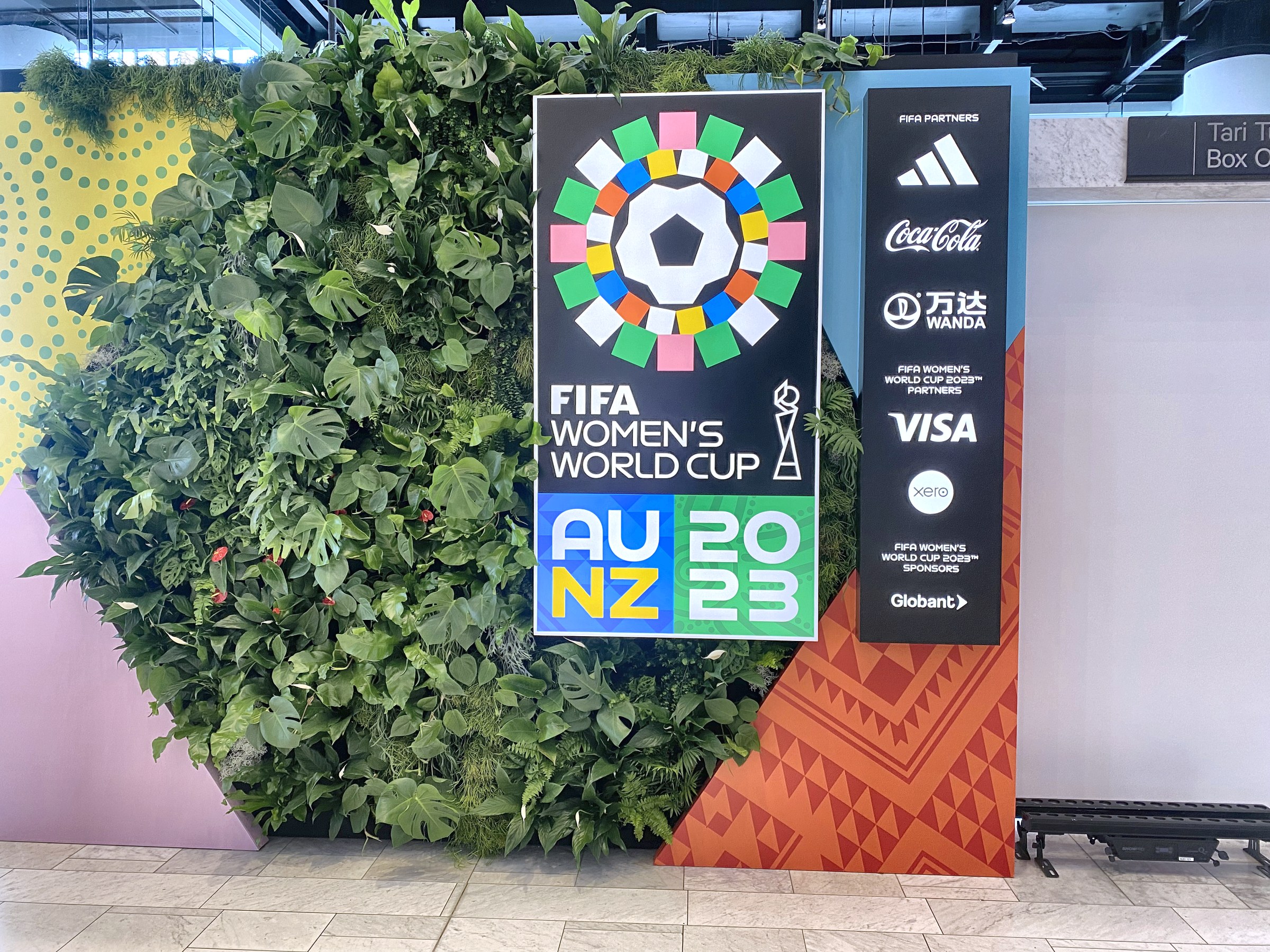 Foliage detail of GreenAir's FIFA Women's World Cup living wall