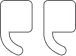 Stylized quotation mark symbol consisting of two curved shapes resembling open quotes.