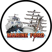 Marine ford area | Illustration of two sailing ships with the text Marine Ford below them.