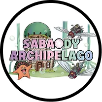 Sabaody archipelago area | Illustration featuring the text Sabaody Archipelago with cartoon sea creatures, bubbles, and marine structures.