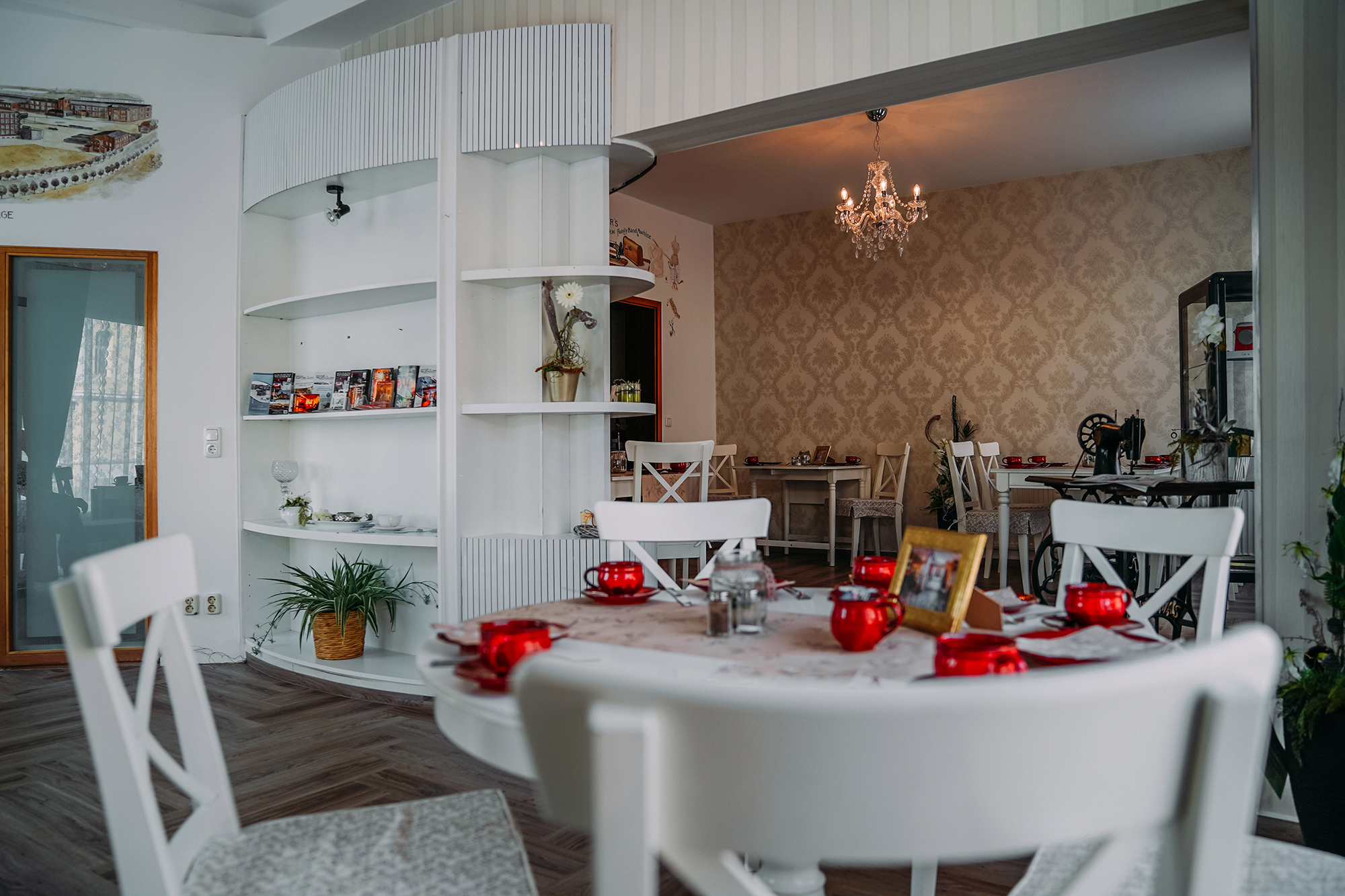 [background image] image of dining ambiance (for a modern restaurant)