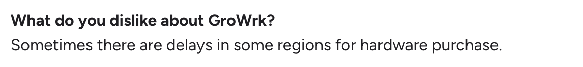 GroWrk complaints