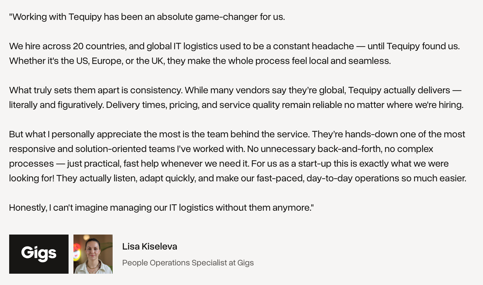 Tequipy Customer Reviews