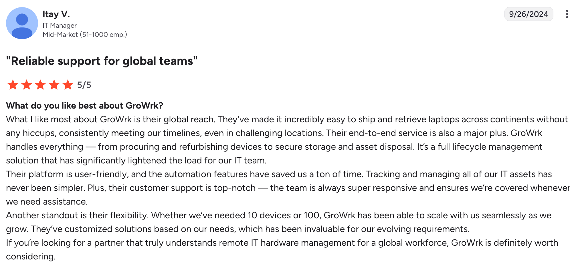 GroWrk Customer Reviews