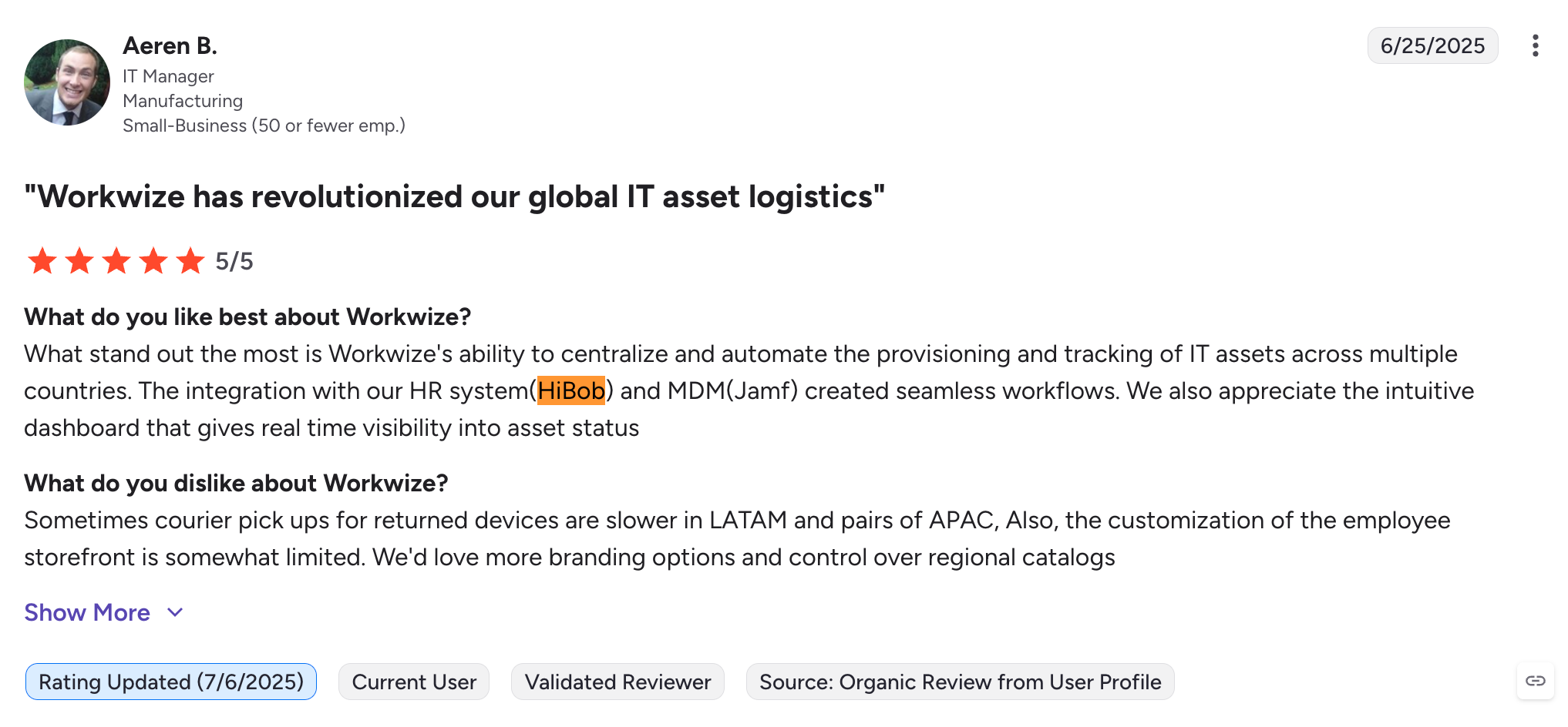 Workwize Customer Reviews