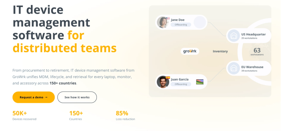 GroWrk homepage, the first platform in this growrk vs hofy comparison