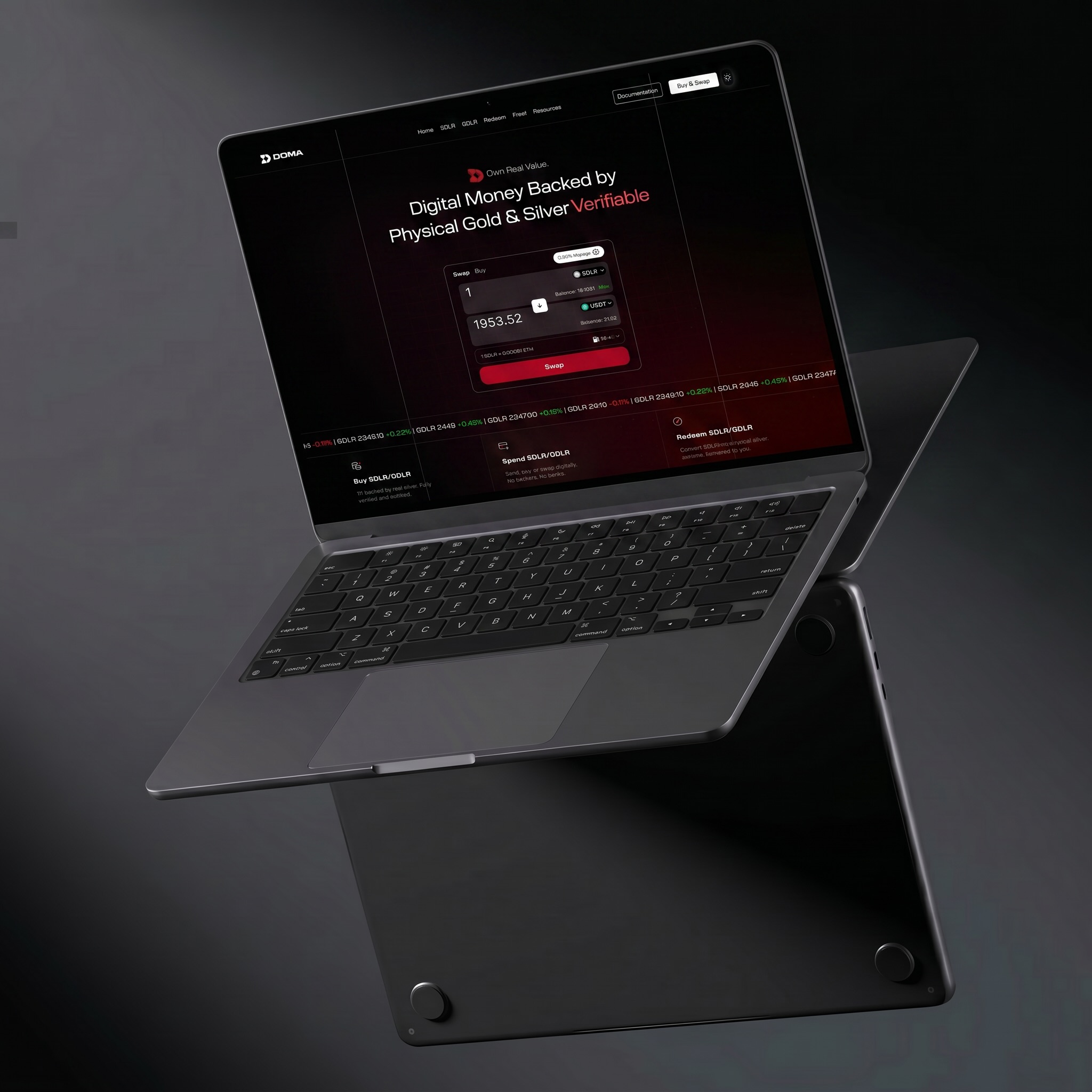 Open laptop displaying a webpage with the headline 'Result Driven Design For Fast Growing Team' on a dark textured surface.