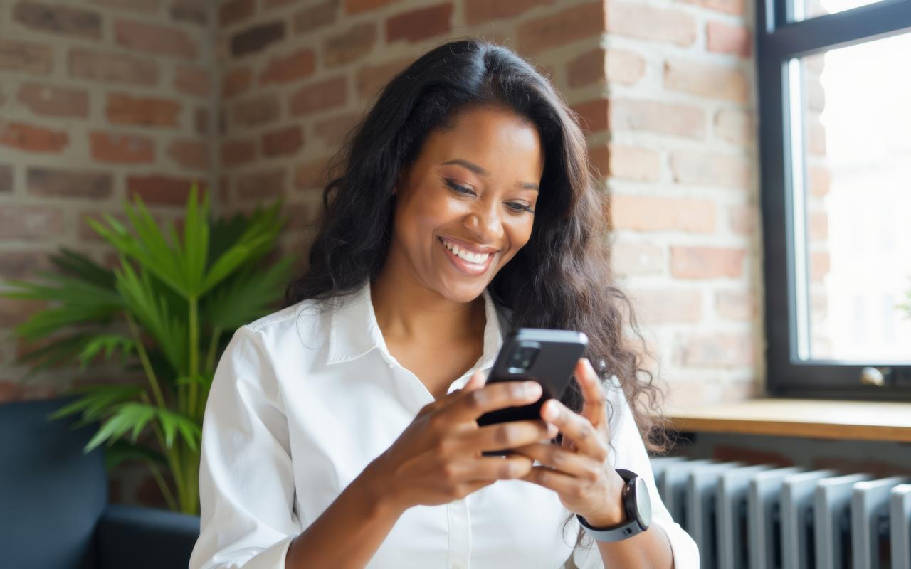 Femme utilisant HomyExpert