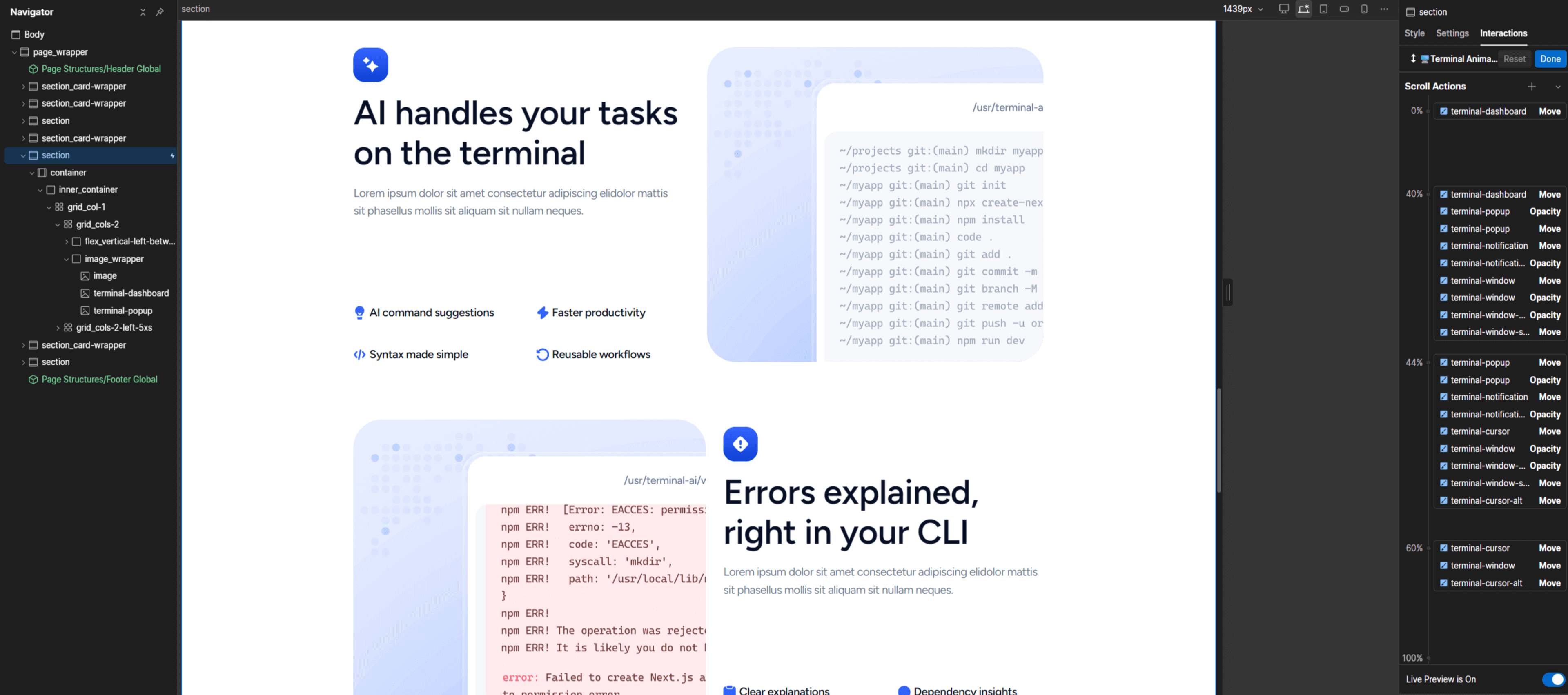 TerminalAI Webflow Template And UI Kit Animations BRIX Template | BRIX Template