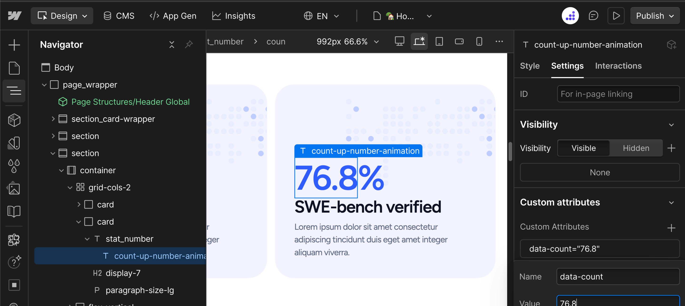 Count Up Animation Custom Attributes - TerminalAI Webflow Template
