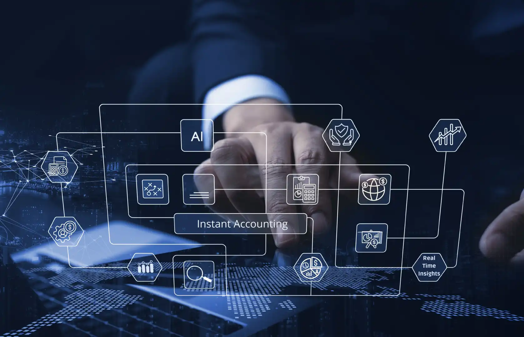 Visual representation of digital transformation in enterprises, featuring Finzu's innovative solutions for future growth.