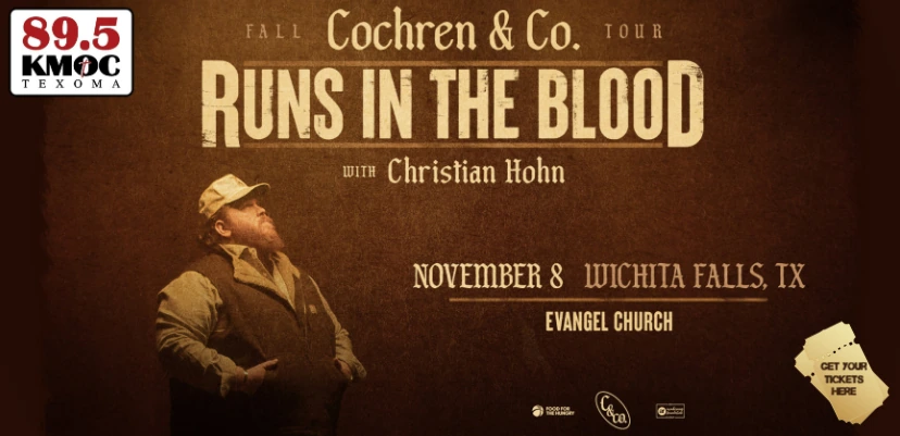 Cochren & Co. Runs in the Blood Fall Tour with Christian Hohn, November 8 at Evangel Church, Wichita Falls, TX. Get your tickets.
