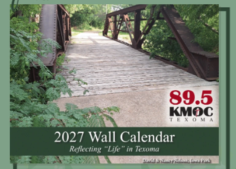 2027 KMOC Wall Calendar cover, Reflecting Life in Texoma