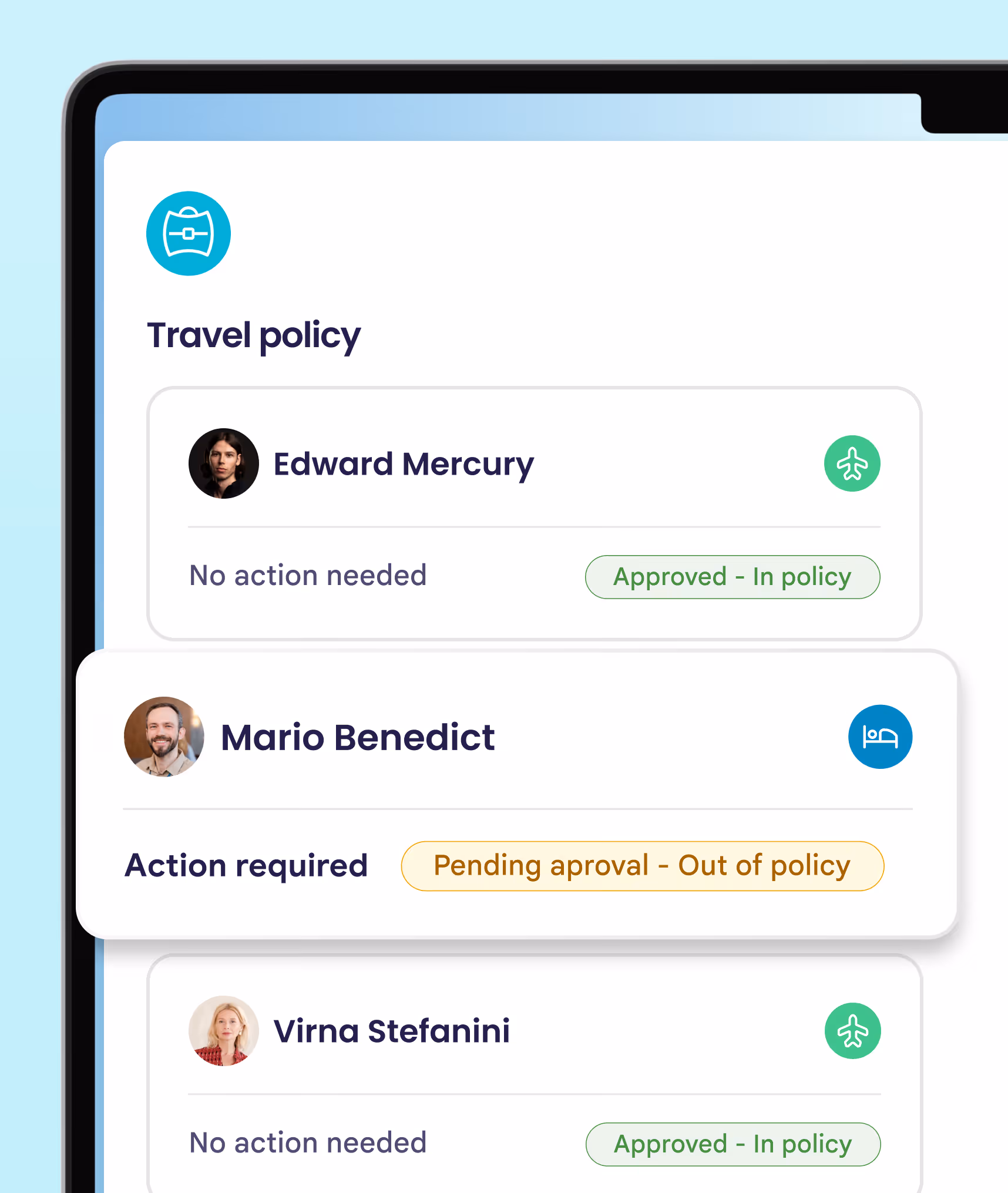 Travel policy automation illustration