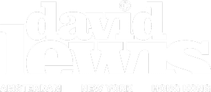 David Lewis - Amsterdam, New York, Hong Kong logo white