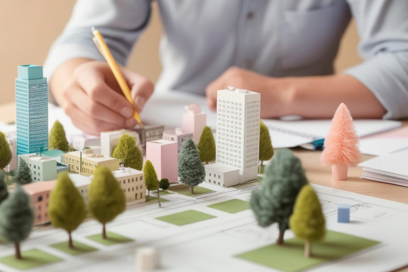 Scale planning model of a development site