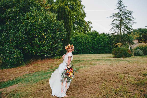 mariage bohème fleuri Aquitaine