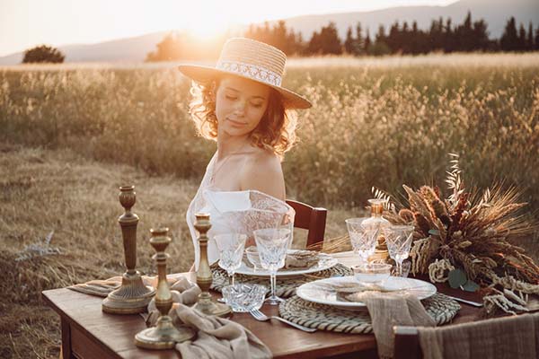 shooting mariage champs blé