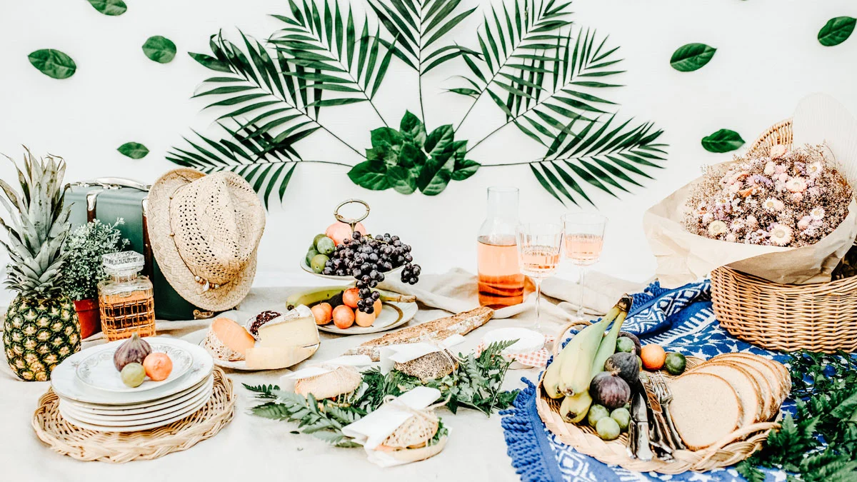 Table de mariage en mode picnic