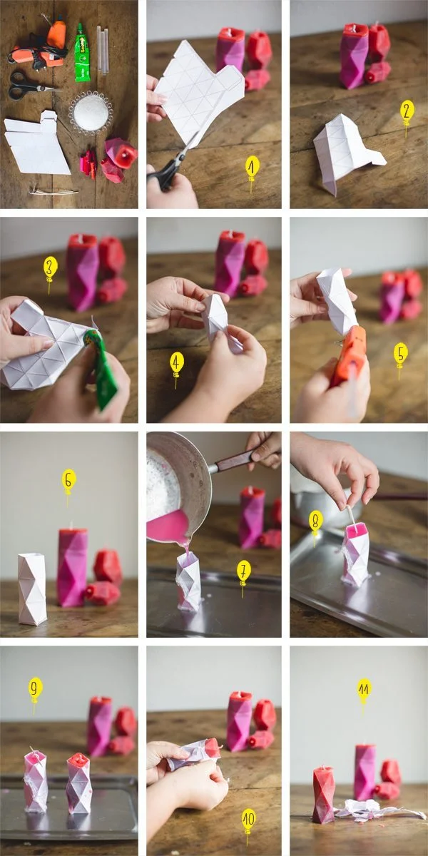 Créez vos propres chandelles en papier avec ce guide DIY simple et coloré. Un ensemble de 10 étapes détaillées montre