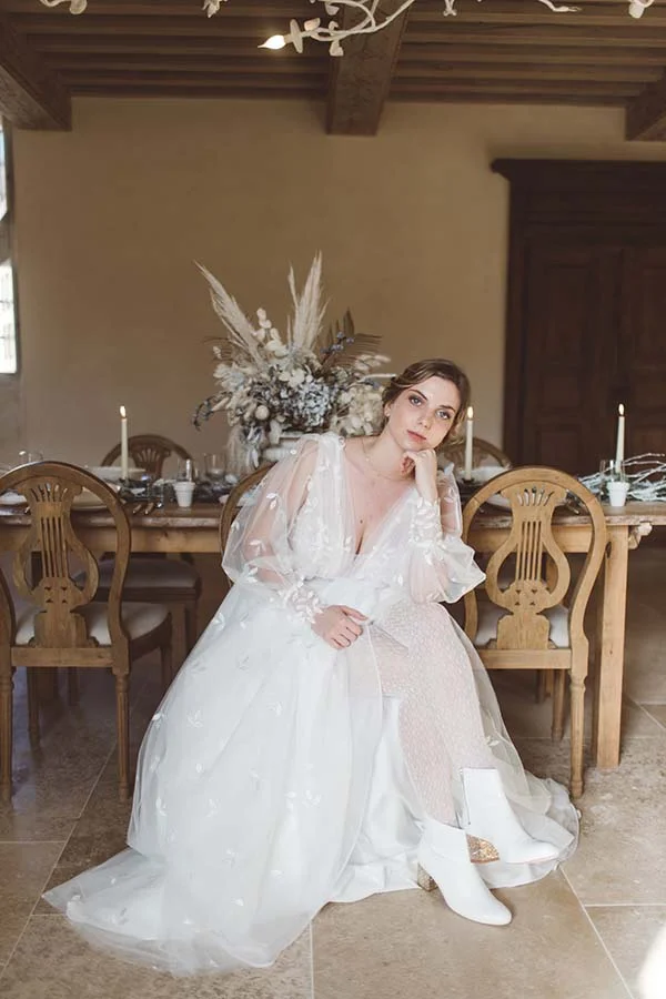 Idées-mariage-élégant-bohème-hivernal-Aquitaine