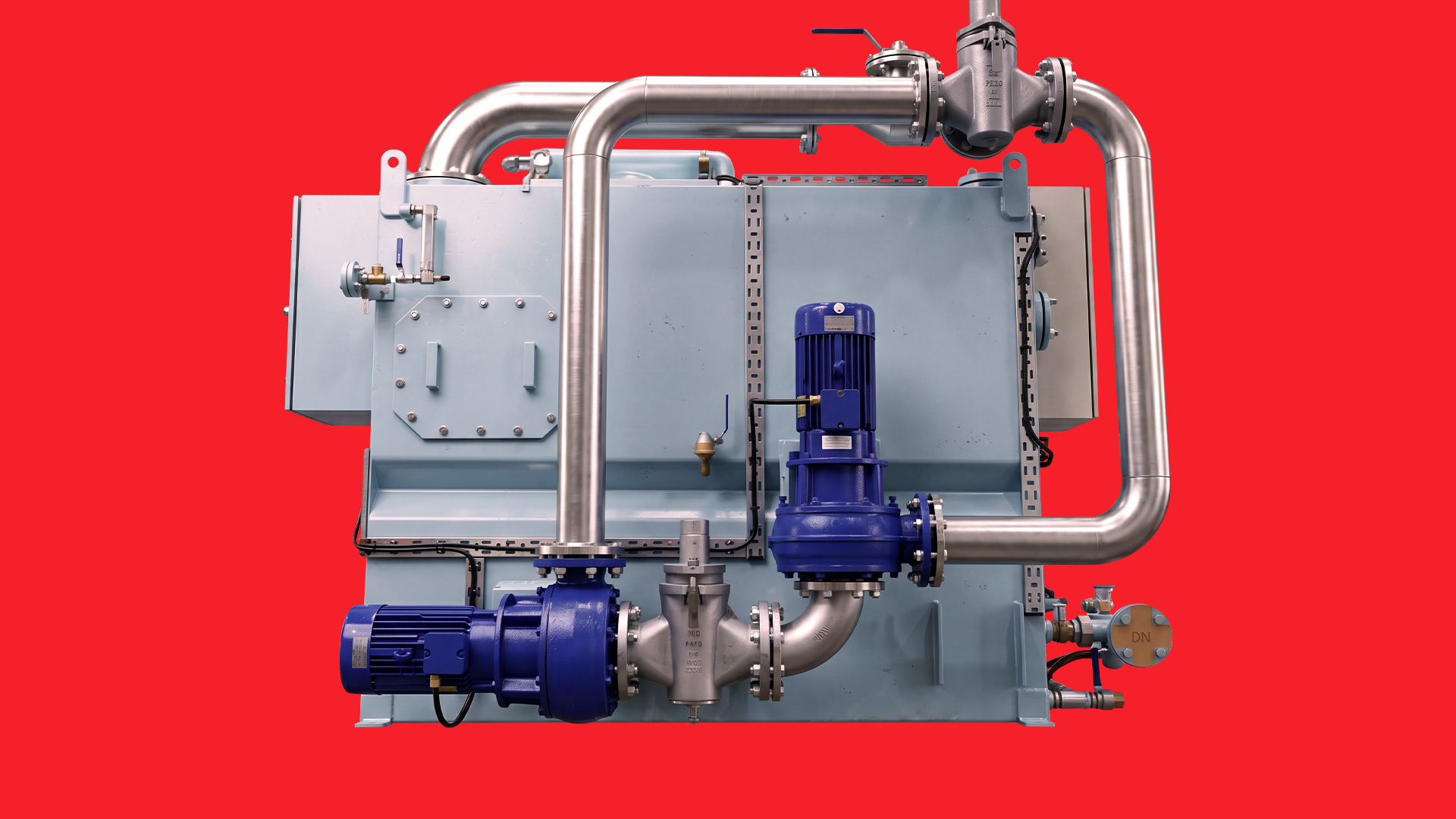Marine vacuum collection system for onboard wastewater and sewage transfer.