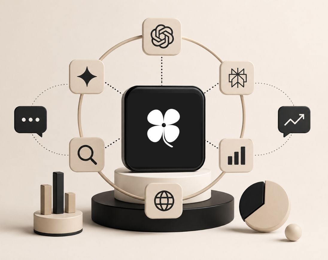 Illustration representing AI SEO strategies to dominate search results through AI visibility, citations, trusted content, and answer engine optimization.